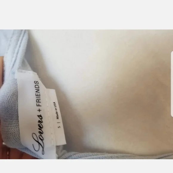 Anthro Lovers + Friends Blue Smoky Tie Dye Mini Dress Small Belted Short Sleeve - Picture 6 of 6